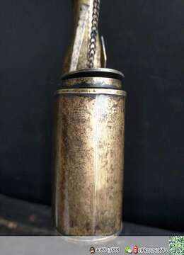 雲啸堂，铜水烟袋，雕刻人物老寿星图案，包存完整，全品，尺寸高28宽8公分，重量222克